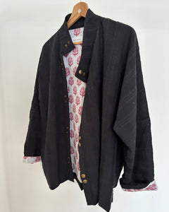 Blouse Anna Black en coton teint