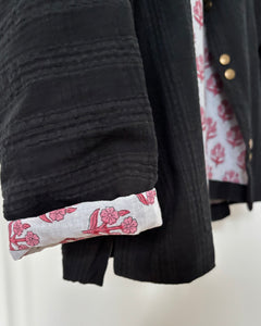 Blouse Anna Black en coton teint