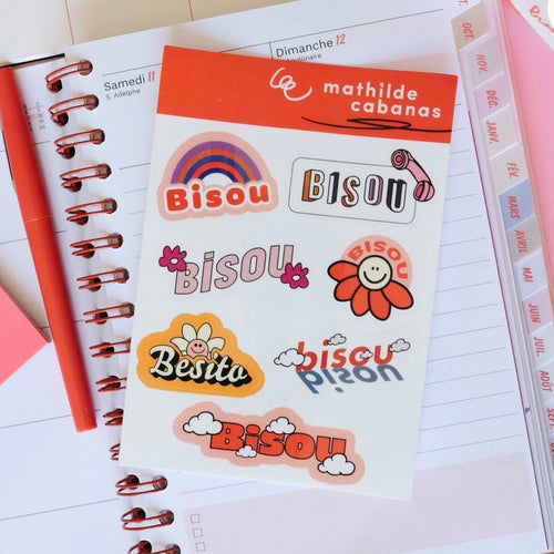 Planche stickers multi Bisou