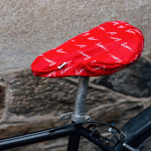 Housse de selle de vélo rouge