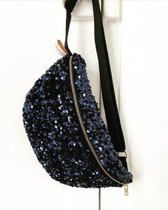 Sac Banane Sequins Navy