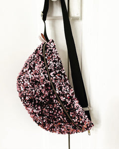 Sac Banane Sequins Rose