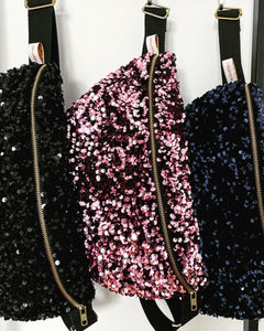 Sac Banane Sequins Navy