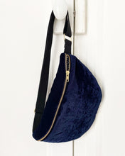 Sac Banane Velours Navy