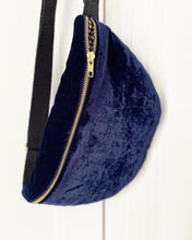 Sac Banane Velours Navy